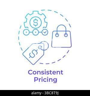Consistent pricing blue gradient concept icon Stock Vector