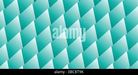 Diamond-like teal tiles forming a soft geometric depth illusion pattern Stock Vector