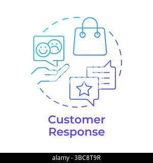 Customer response blue gradient concept icon Stock Vector