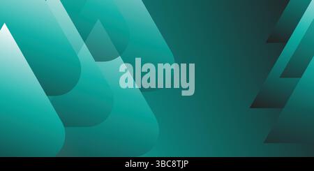 teal blue darker gradient geometric shape abstract background, copy space, for backdrop banner poster web header design, wallpaper Stock Vector