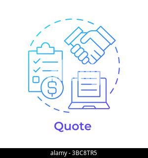 Quote blue gradient concept icon Stock Vector