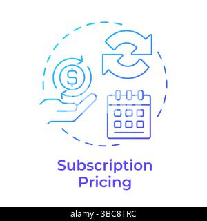 Subscription pricing blue gradient concept icon Stock Vector
