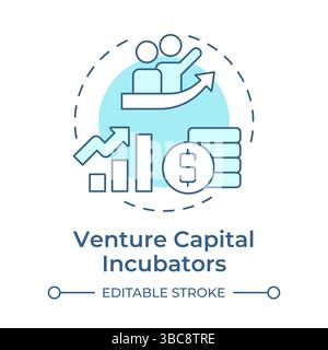 Venture capital incubators soft blue concept icon Stock Vector