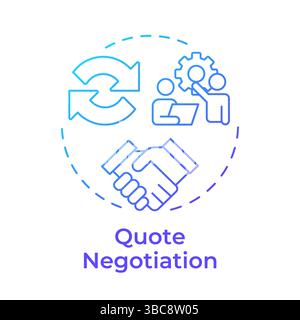Quote negotiation blue gradient concept icon Stock Vector