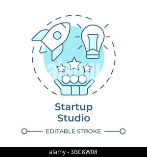 Startup studio soft blue concept icon Stock Vector