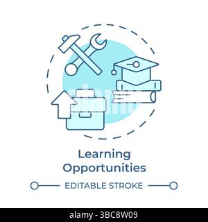 Learning opportunities soft blue concept icon Stock Vector
