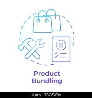 Product bundling blue gradient concept icon Stock Vector