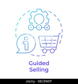 Guided selling blue gradient concept icon Stock Vector