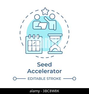 Seed accelerator soft blue concept icon Stock Vector