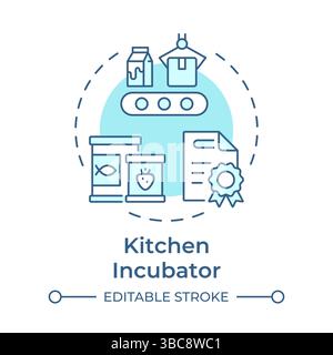 Kitchen incubators soft blue concept icon Stock Vector