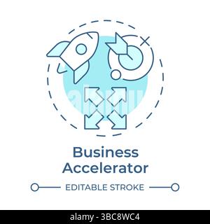 Business accelerator soft blue concept icon Stock Vector