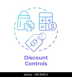Discount controls blue gradient concept icon Stock Vector