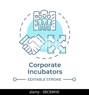 Corporate incubators soft blue concept icon Stock Vector