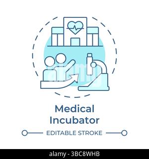 Medical incubator soft blue concept icon Stock Vector