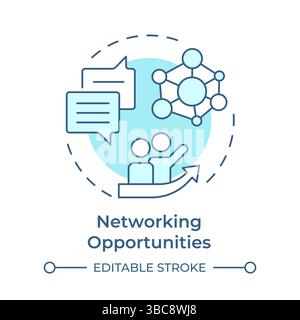Networking opportunities soft blue concept icon Stock Vector