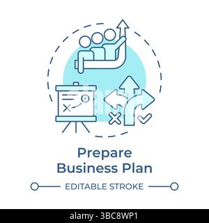 Prepare business plan soft blue concept icon Stock Vector