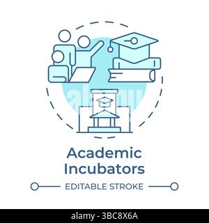 Academic incubators soft blue concept icon Stock Vector