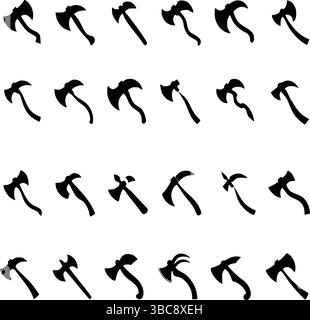 Axe Silhouette Bundle Stock Vector