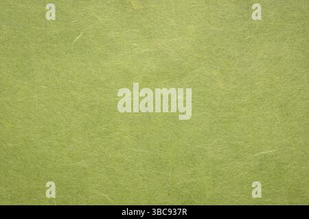 Background and texture of moss green Korean hanji paper handmade from inner bark of the mulberry tree Stock Photo