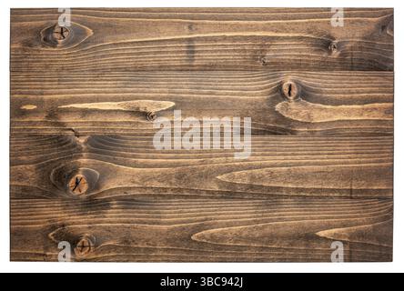 Stained wooden board sign isolated on white Stock Photo