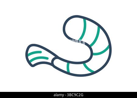 Shrimp icon. line icon style. icon related to food. seafood elements vector illustration Stock Vector