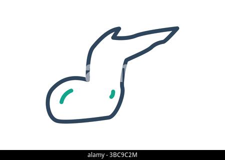 Chicken wing icon. line icon style. icon related to meat. food elements vector illustration Stock Vector