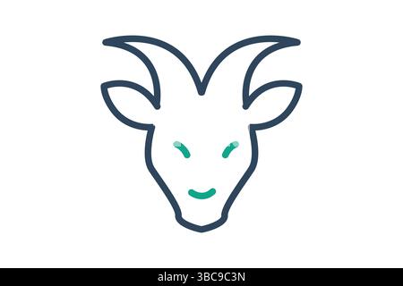 Goat icon. line icon style. icon related to meat. meat elements vector illustration Stock Vector