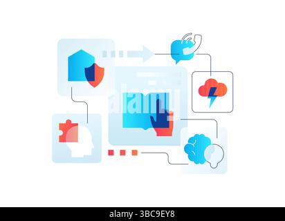 Smart solutions and ideas - flat design style illustration Stock Vector