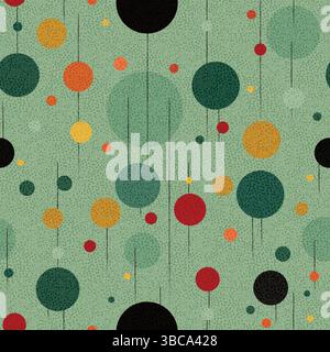 Retro Abstract Pattern with Colorful Circular Shapes on a Textured Background Stock Vector