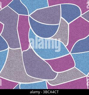 Abstract Dotted Mosaic Pattern in Blue, Purple, and Grey Stock Vector