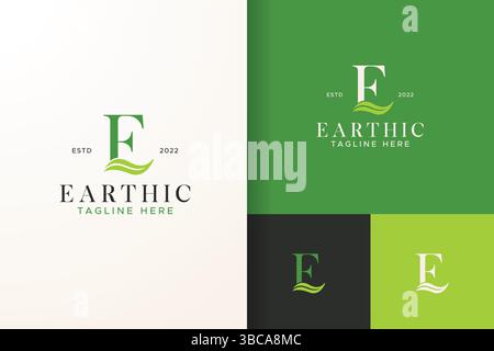 Letter E for Brand Identity Beauty and Nature Business Logo Concept Stock Vector