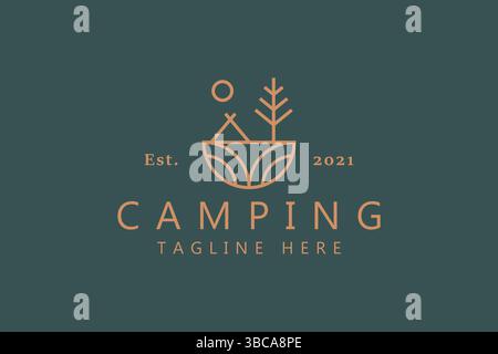 Outdoor Camping Ground Simple Logo Badge Stock Vector