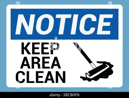 keep area clean sign, logo, badge, icon, sticker, label, emblem, stamp, symbol, black, line, flat vector, isolated illustration. Stock Vector