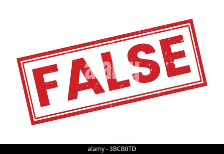 FALSE stamp, FALSE sign on red ink, FALSE vector, FALSE label, FALSE sticker on white background. Stock Vector