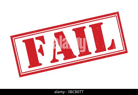 Fail stamp, Fail sign on red ink, Fail vector, Fail label, Fail sticker on white background. Stock Vector