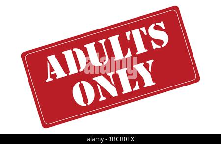 adult only stamp, adult only seal, adult only Vector badge, adult only icon template. Illustration isolated on white background. Stock Vector