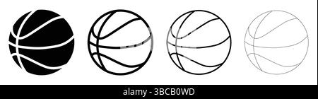 Basketball ball icon. line and glyph version, outline and filled vector sign. Rubber ball linear and full pictogram. Sports equipment symbol, Stock Vector