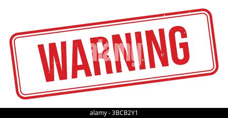 Grunge red warning word rubber stamp. warning sign sticker set. Grunge vintage square label. Vector illustration on white background Stock Vector