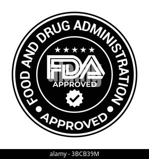 FDA Approved icon set. Food and Drug Administration FDA label, badge ...