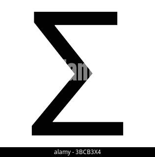 Sigma mathematics sign, sigma Greek letter icon vector, sigma summation symbol vector illustration isolated on white background. Stock Vector
