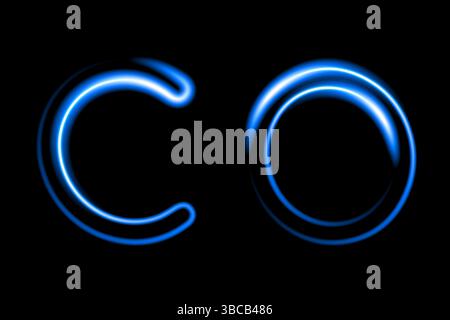 Vector isolated illustration of carbon monoxide formula with neon effect. Stock Vector