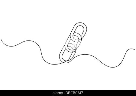 Chain link icon continuous one line drawing isolate outline vector ...