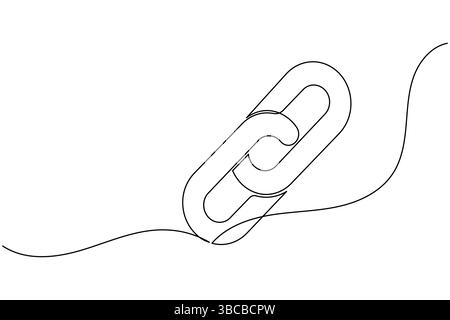 Chain link icon continuous one line drawing isolate outline vector ...