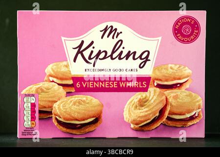 London UK, May 19 2025, A Box Or Packet Of Mr Kipling Viennese Whirls Stock Photo