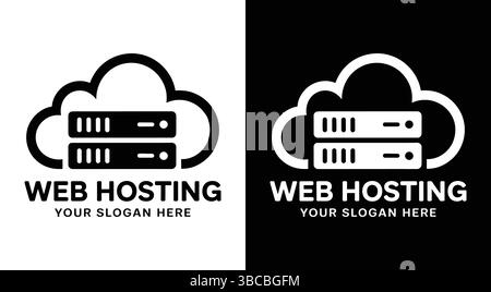 A versatile logo template designed for hosting companies, web service providers, and cloud technology businesses. Features a modern, tech-inspired des Stock Vector