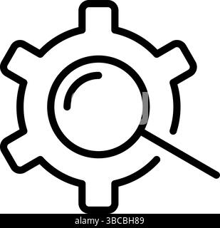 Gear search settings icon symbol Stock Vector