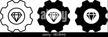 Operational excellence gear diamond icon Stock Vector