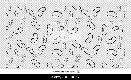 Outline Jelly Bean Seamless Pattern Digital Paper Design for Coloring Craft and Sweet Decor Stock Vector