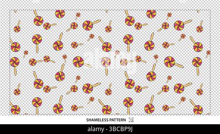 Swirl Lollipop Candy Seamless Pattern for Sweet Themed Fabric and Party Decor Stock Vector