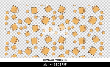 Smore Doodle Seamless Pattern for Campfire Themed Fabric and Party Decor Stock Vector
